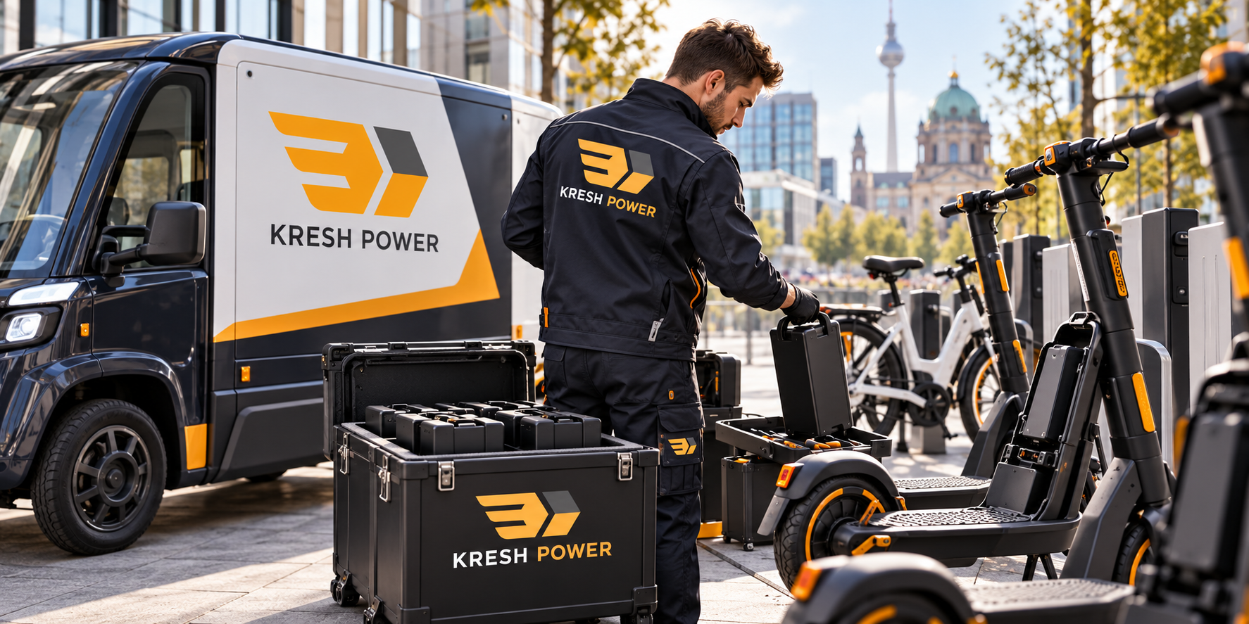 Batterieservice für Mikromobilität – Kresh Visualisierung